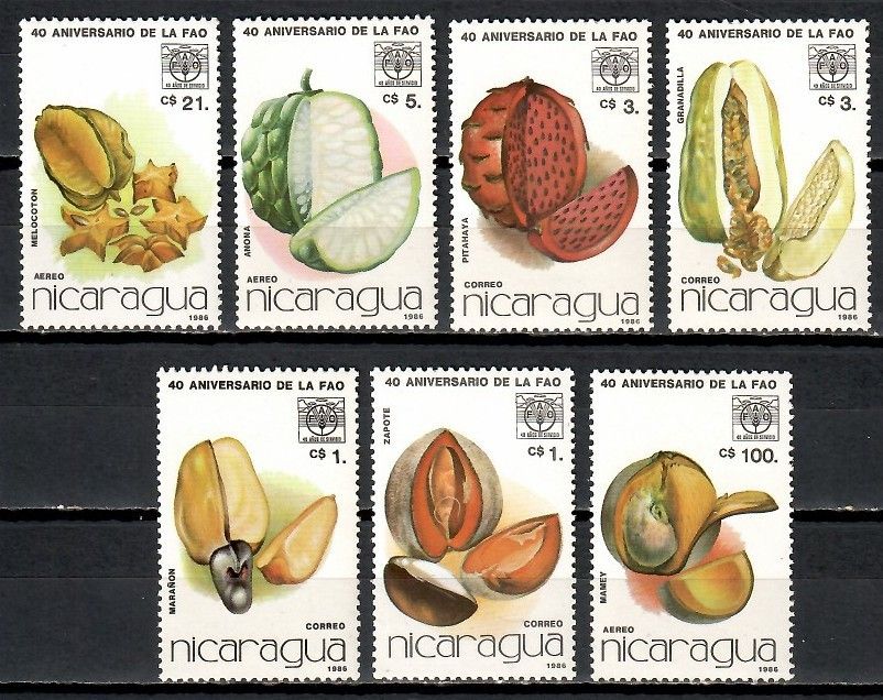 Znaczek Nikaragua 1986 Mi 2687-2693 Czyste **