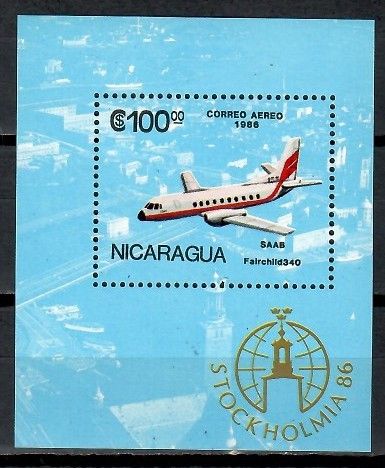 Znaczek Nikaragua 1986 Mi bl 168 Czyste **