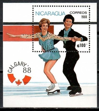 Znaczek Nikaragua 1988 Mi bl 176 Czyste **