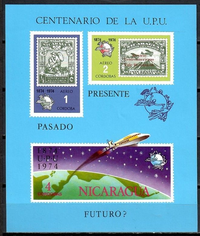 Znaczek Nikaragua 1974 Mi bl 81I Czyste **