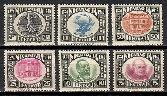 Znaczek Nikaragua 1950 Mi die 385-390 Czyste **