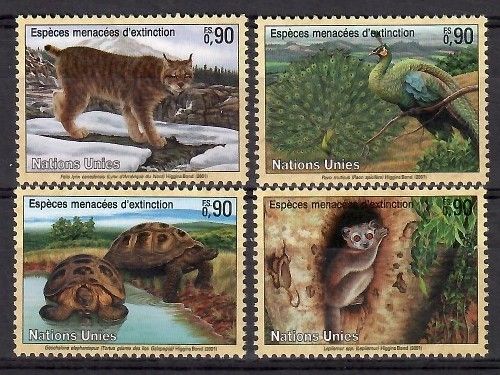 Znaczek Narody Zjednoczone Genewa 2001 Mi 409-412 Czyste **