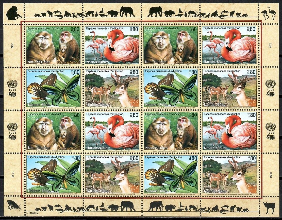 Znaczek Narody Zjednoczone Genewa 1998 Mi ark 330-333 Czyste **
