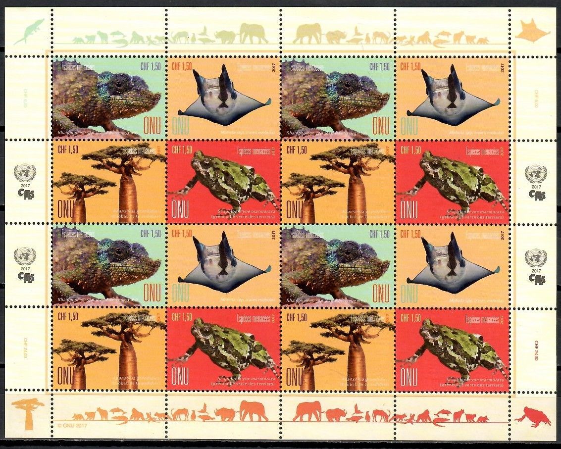 Znaczek Narody Zjednoczone Genewa 2017 Mi ark 1004-1007 Czyste **