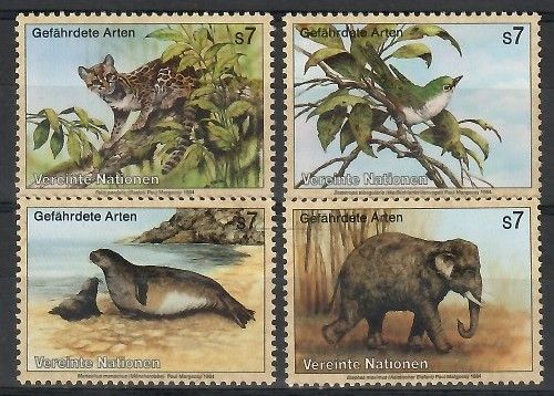 Znaczek Narody Zjednoczone Wiedeń 1994 Mi 162-165 Czyste **