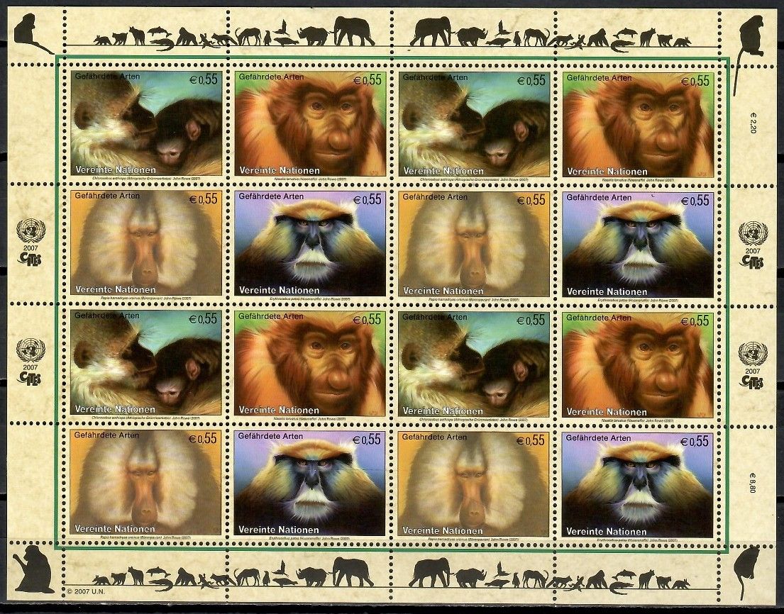 Znaczek Narody Zjednoczone Wiedeń 2007 Mi ark 485-488 Czyste **