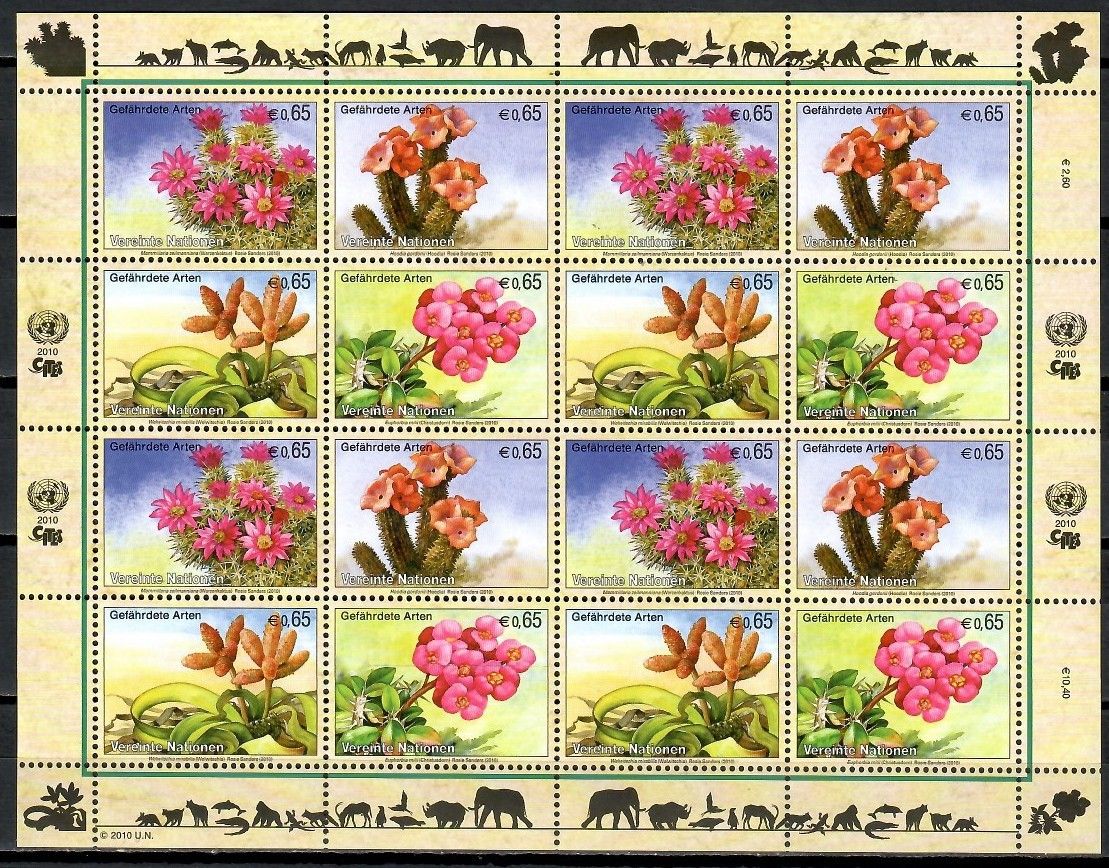 Znaczek Narody Zjednoczone Wiedeń 2010 Mi ark 639-642 Czyste **
