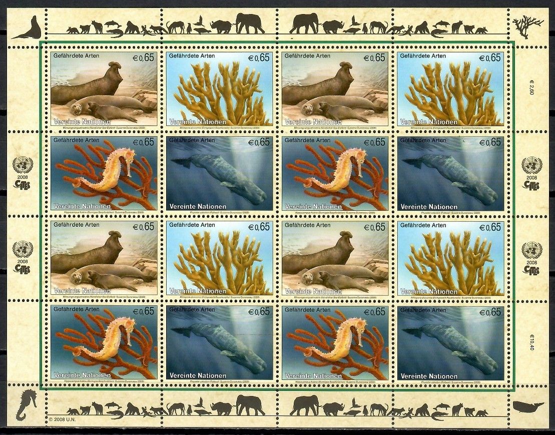 Znaczek Narody Zjednoczone Wiedeń 2008 Mi ark 526-529 Czyste **