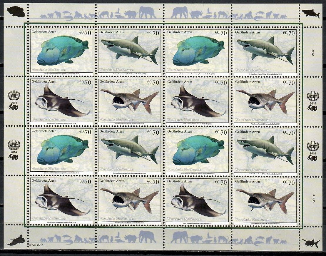 Znaczek Narody Zjednoczone Wiedeń 2014 Mi ark 844-847 Czyste **