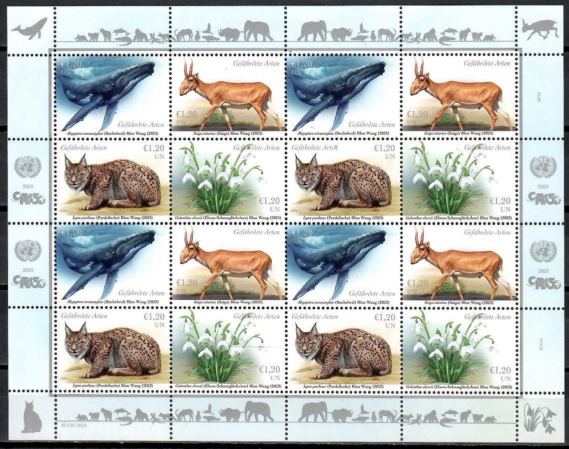 Znaczek Narody Zjednoczone Wiedeń 2023 Mi ark 1178-1181 Czyste **