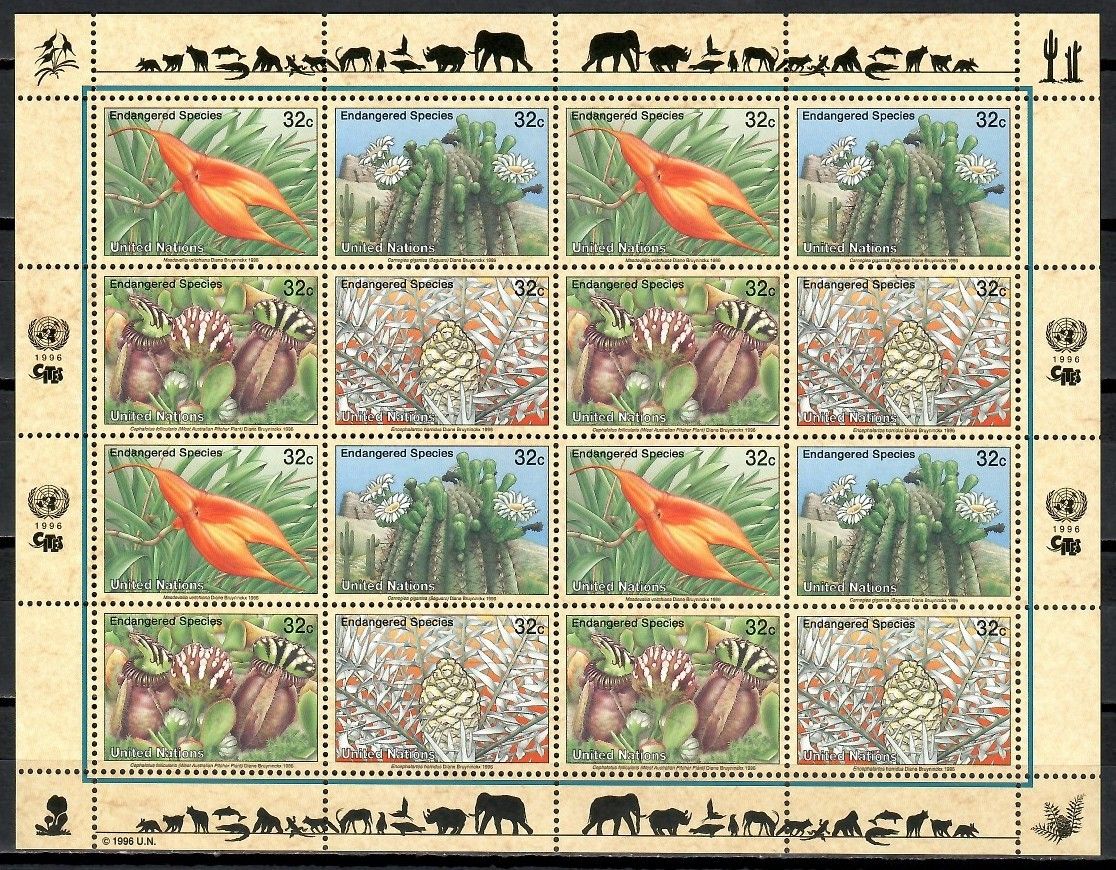 Znaczek Narody Zjednoczone Nowy Jork 1996 Mi ark 707-710 Czyste **