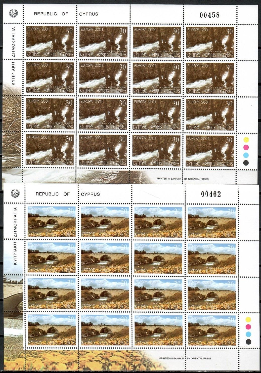 Znaczek Cypr 2001 Mi ark 976-977 Czyste **
