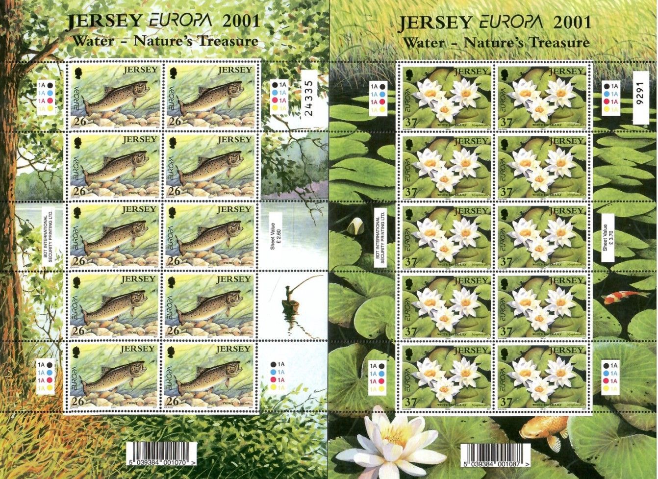 Znaczek Jersey 2001 Mi ark 981-982 Czyste **