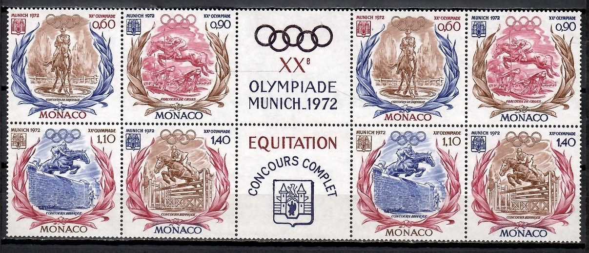 Znaczek Monako 1972 Mi 1045-1048 Czyste **