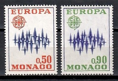 Znaczek Monako 1972 Mi 1038-1039 Czyste **