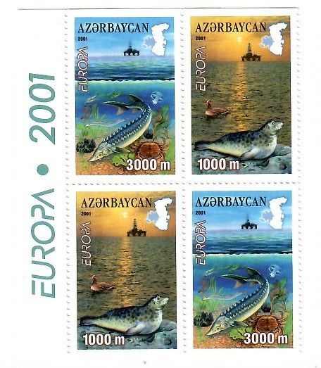 Znaczek Azerbejdżan 2001 Mi mh 494-495D Czyste **