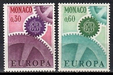 Znaczek Monako 1967 Mi 870-871 Czyste **