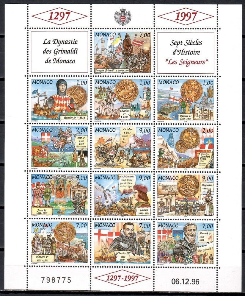 Znaczek Monako 1997 Mi ark 2340-2352 Czyste **