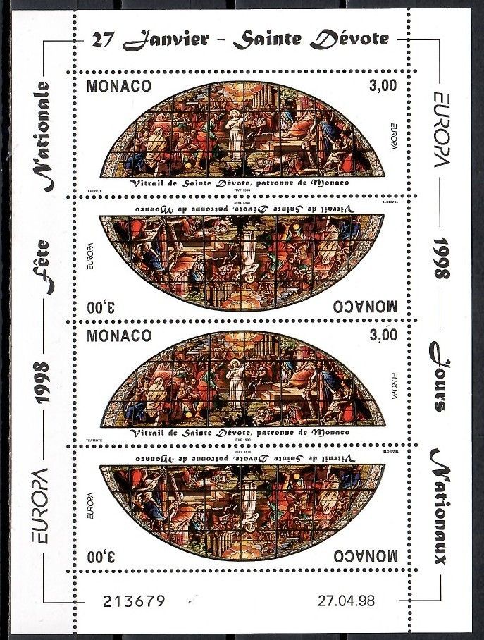 Znaczek Monako 1998 Mi ark 2403 Czyste **