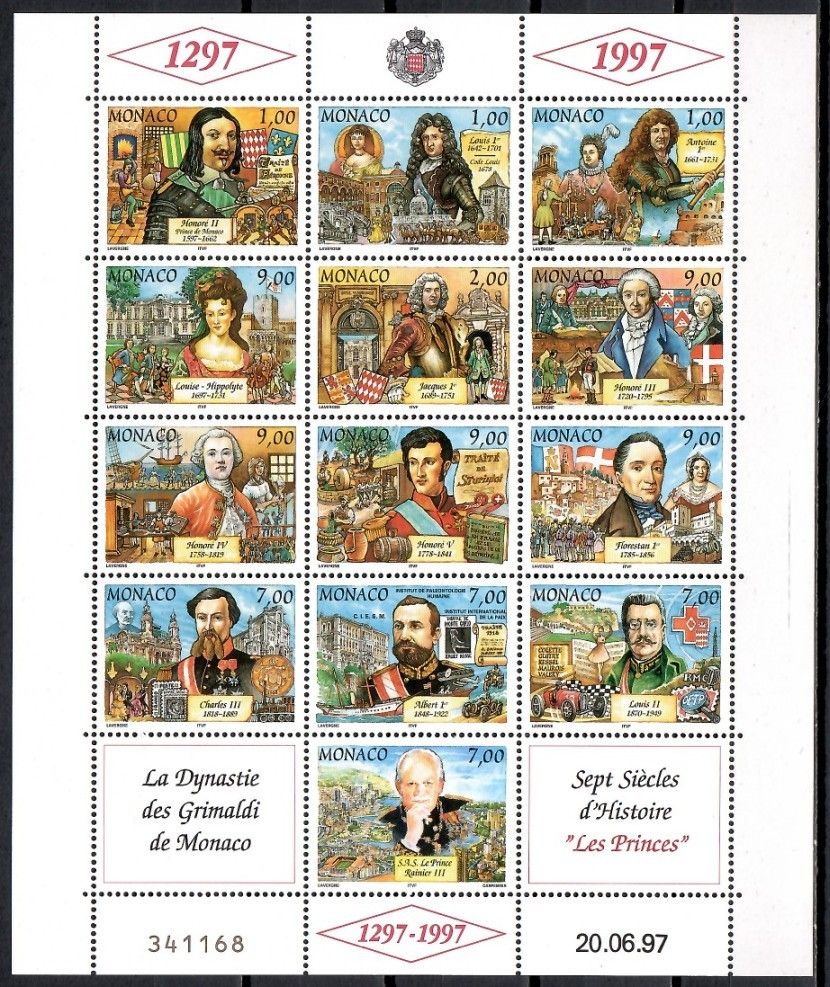 Znaczek Monako 1997 Mi ark 2363-2375 Czyste **