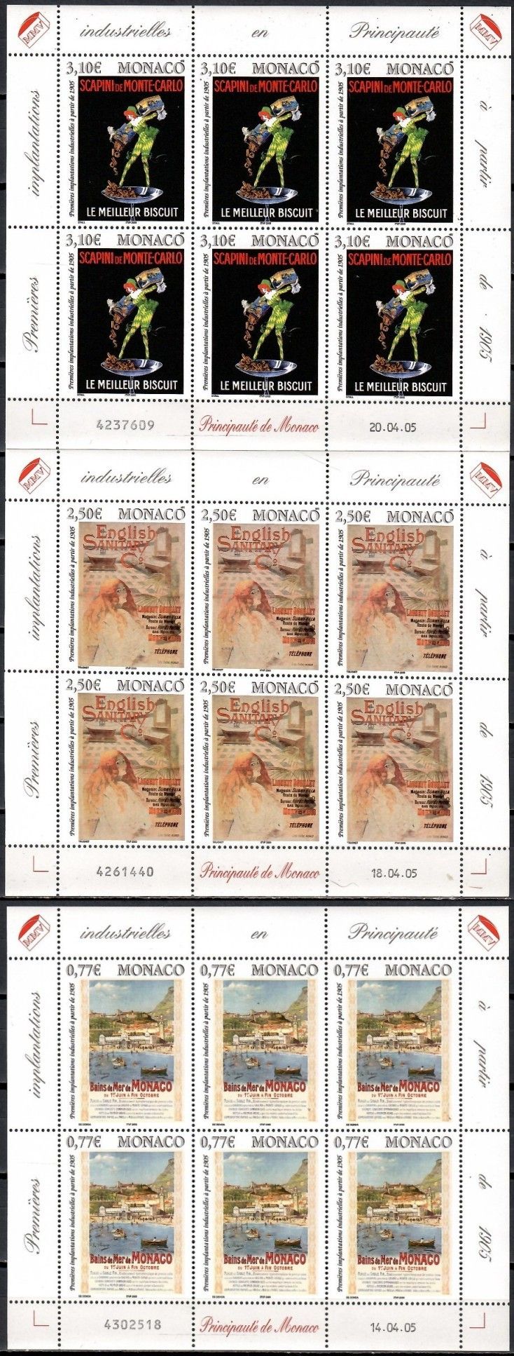 Znaczek Monako 2005 Mi ark 2750-2752 Czyste **