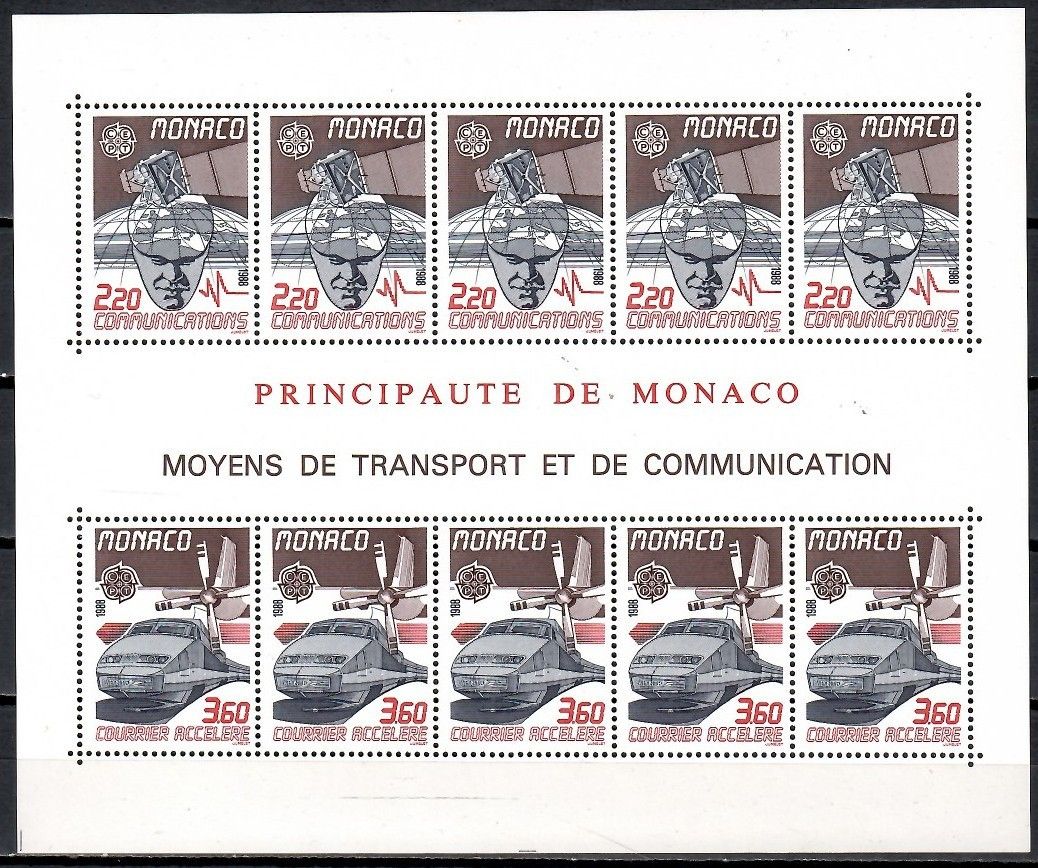 Znaczek Monako 1988 Mi bl 39 Czyste **