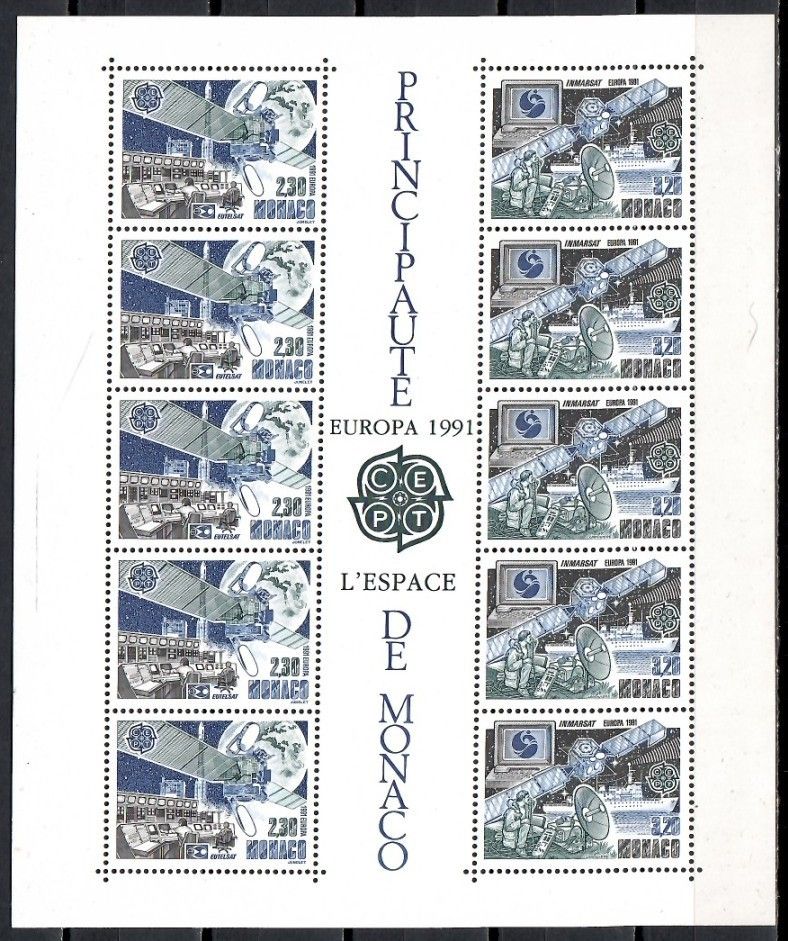 Znaczek Monako 1991 Mi bl 50 Czyste **