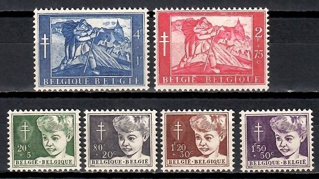 Znaczek Belgia 1954 Mi 1004-1009 Czyste **
