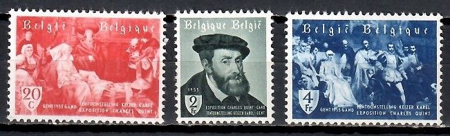 Znaczek Belgia 1955 Mi 1013-1015 Czyste **
