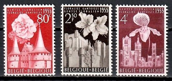 Znaczek Belgia 1955 Mi 1010-1012 Czyste **