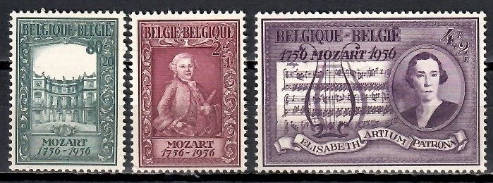 Znaczek Belgia 1956 Mi 1036-1038 Czyste **