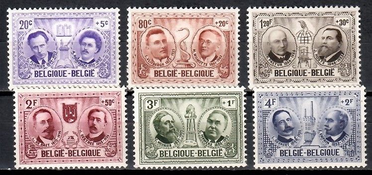 Znaczek Belgia 1957 Mi 1057-1062 Czyste **