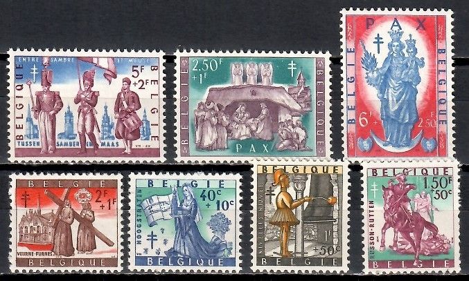 Znaczek Belgia 1958 Mi 1135-1141 Czyste **