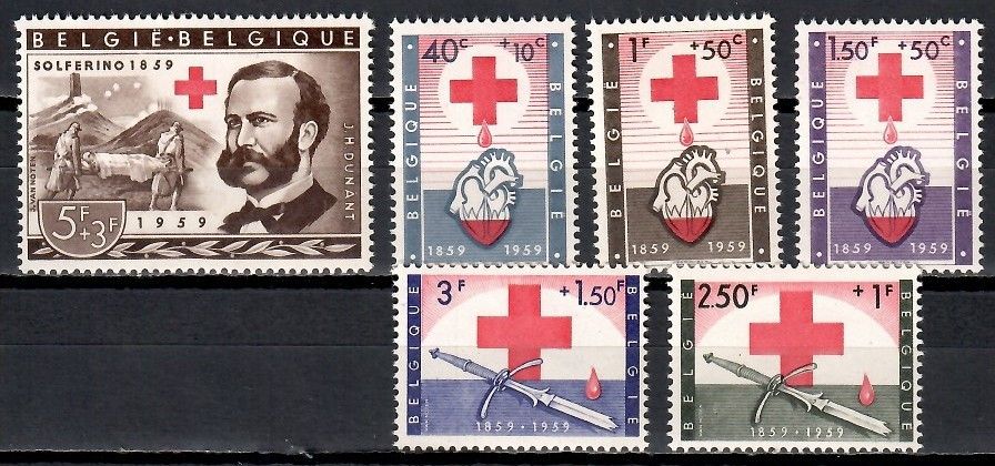 Znaczek Belgia 1959 Mi 1149-1154 Czyste **
