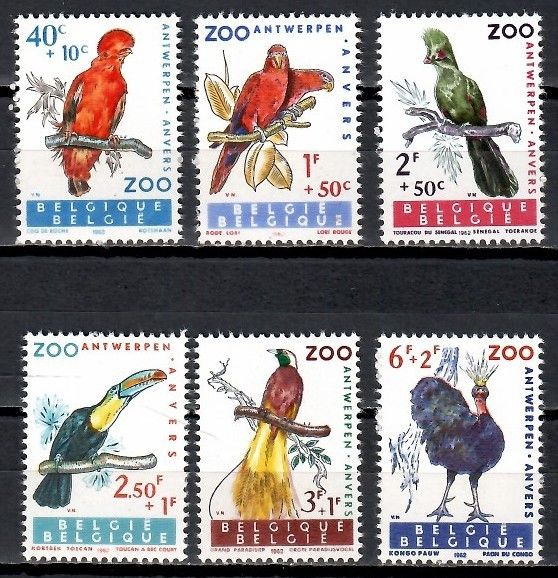 Znaczek Belgia 1962 Mi 1276-1281 Czyste **