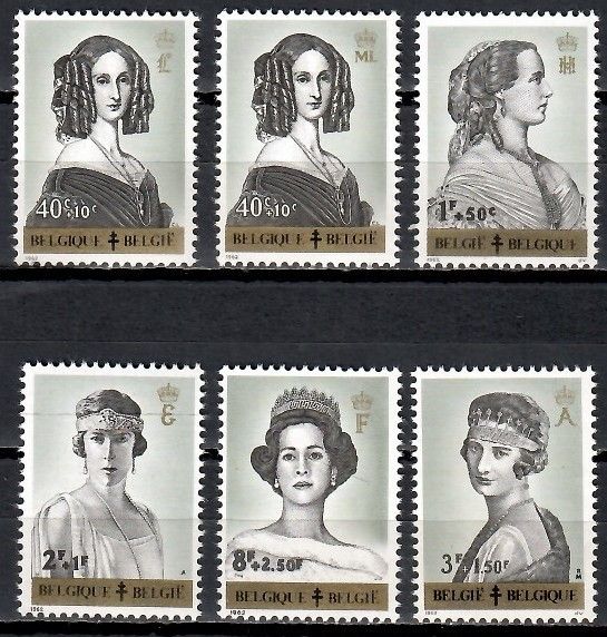 Znaczek Belgia 1962 Mi 1293I+II-1297- Czyste **