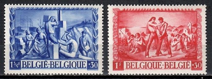 Znaczek Belgia 1945 Mi 708-709 Czyste **