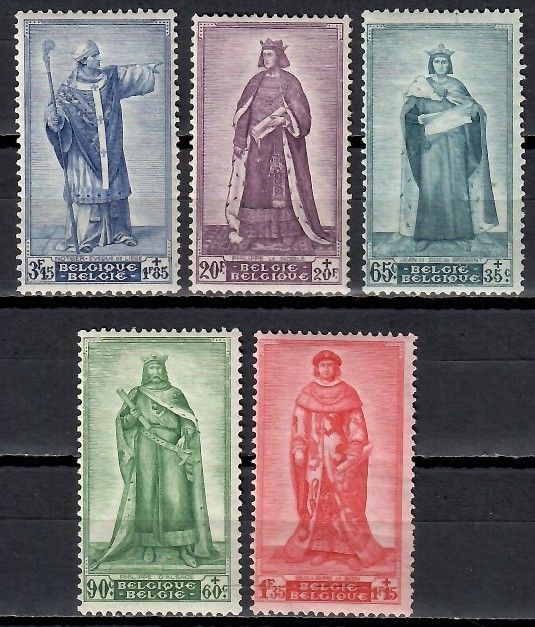 Znaczek Belgia 1947 Mi 793-797 Czyste **