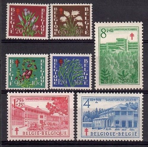 Znaczek Belgia 1950 Mi 876-882 Czyste **