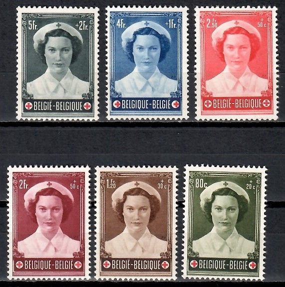 Znaczek Belgia 1953 Mi 961-966 Czyste **