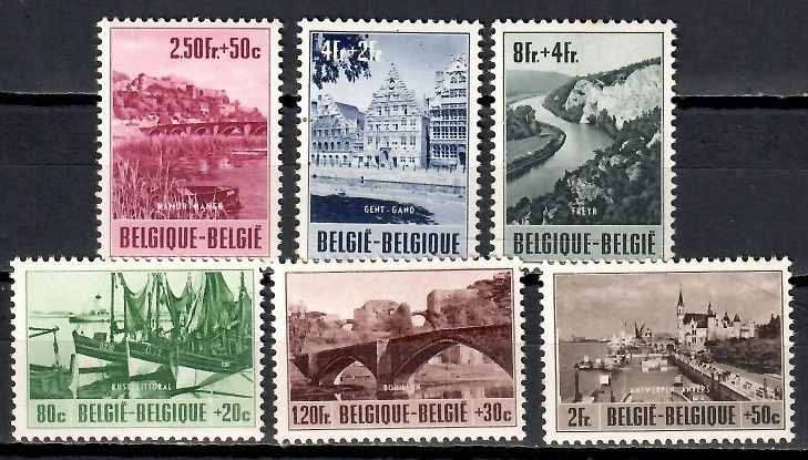 Znaczek Belgia 1953 Mi 967-972 Czyste **