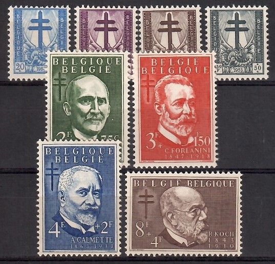 Znaczek Belgia 1953 Mi 979-986 Czyste **