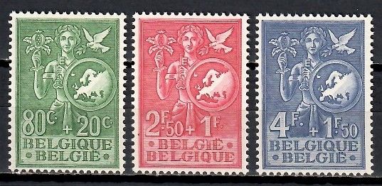 Znaczek Belgia 1953 Mi 976-978 Czyste **