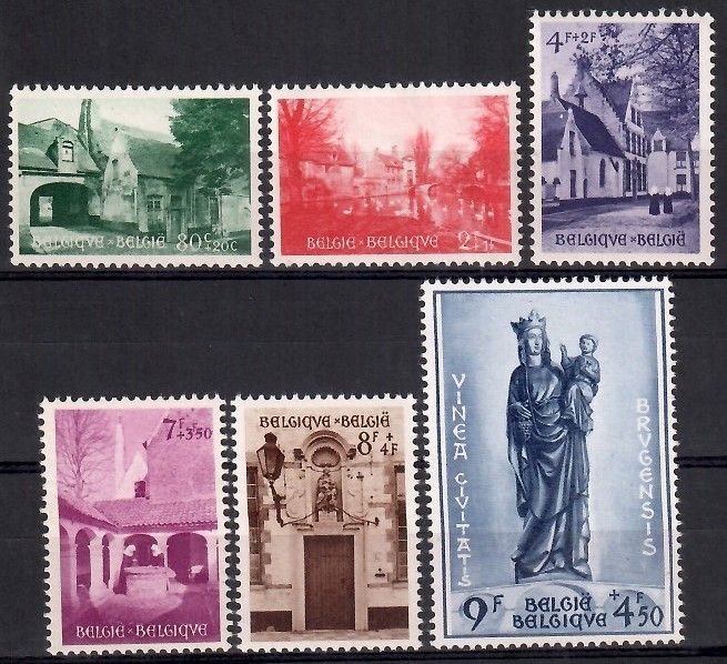 Znaczek Belgia 1954 Mi 995-1000 Czyste **