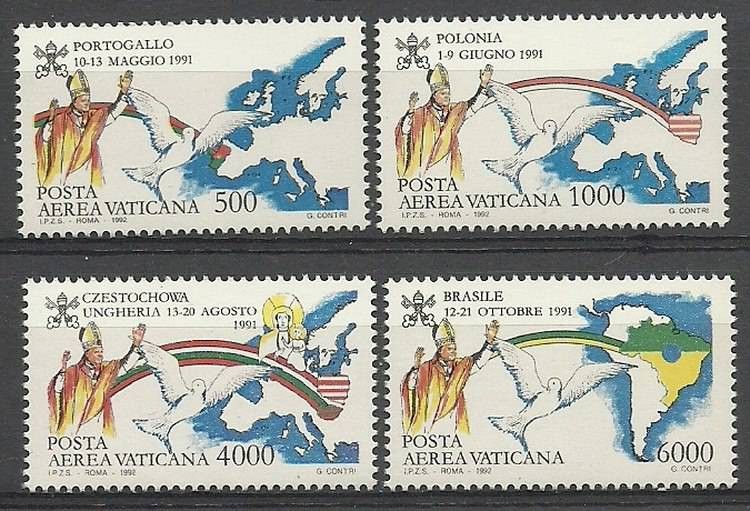 Znaczek Watykan 1992 Mi 1071-1074 Czyste **