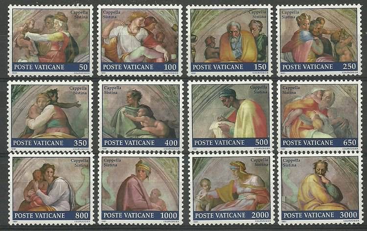 Znaczek Watykan 1991 Mi 1023-1034 Czyste **