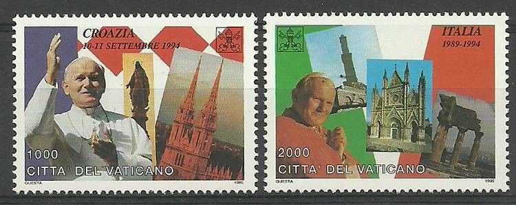 Znaczek Watykan 1995 Mi 1161-1162 Czyste **
