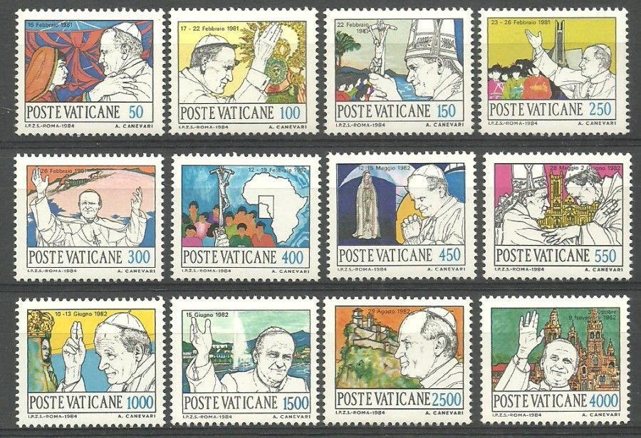 Znaczek Watykan 1984 Mi 852-863 Czyste **
