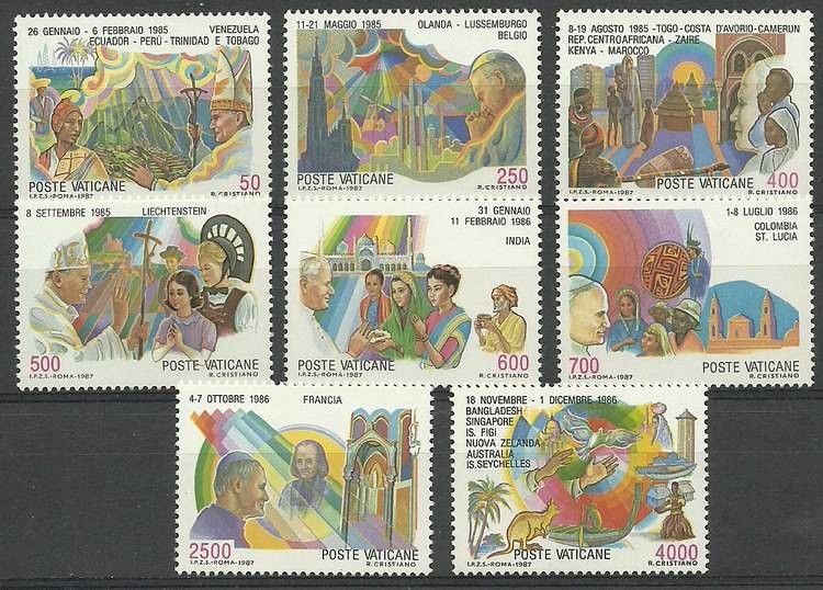 Znaczek Watykan 1987 Mi 926-933 Czyste **