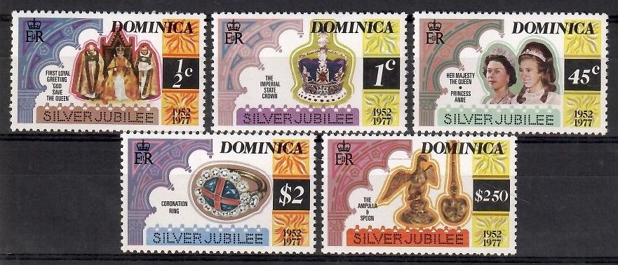 Znaczek Dominika 1977 Mi 525-529C Czyste **